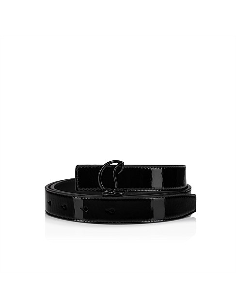 LOUBI54 BELT REVERS 25MM PATENT VOG/CALF PARIS BLACK