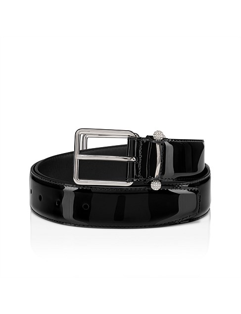 CHAMBELISS BELT 35 MM PATENT/NIGHT STRASS BLACK/SILVER