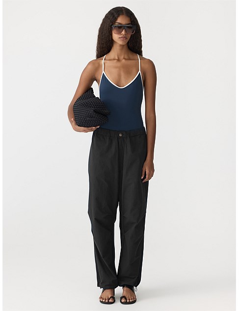 crushed cotton parachute pant