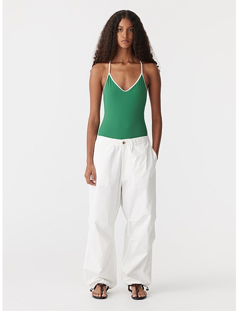 crushed cotton parachute pant