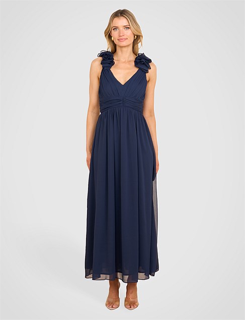 CICERO RUFFLE SHOULDER DRESS