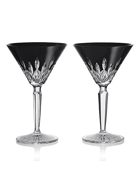 Lismore Black Martini Glasses, Set of 2