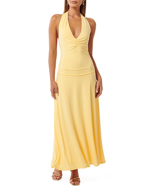 SUMMER HALTER NECK LOW BACK DRESS