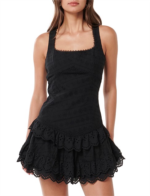 LILA BRODERIE MINI DRESS