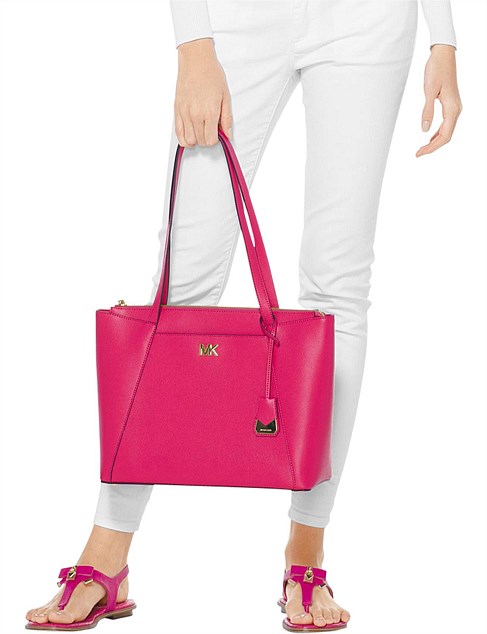 maddie medium crossgrain leather tote