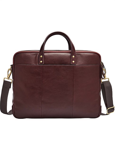 fossil haskell leather briefcase