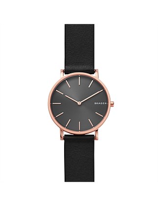 Skagen Hagen Slim Black Leather Watch David Jones