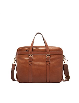 fossil haskell men's briefcase