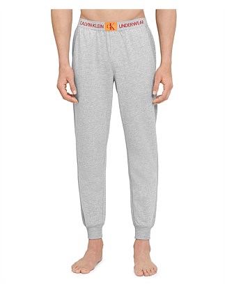 calvin klein monogram logo heather gray womens jogger pants