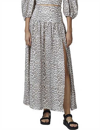 ocelot midi skirt