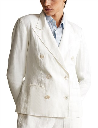 Women's Blazer Jackets | David Jones - DOUBLE-BREASTED LINEN BLAZER