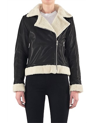 David jones women's deals leather jacket