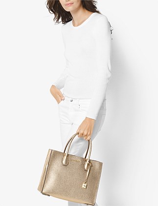 large metallic tote