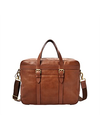 fossil haskell men's briefcase