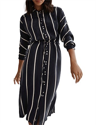 Women Stripe Shirt  Dress 