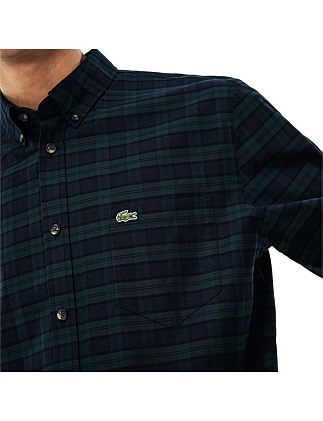 lacoste green check shirt