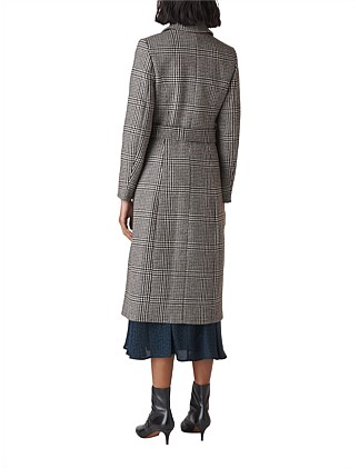 Whistles penelope belted top check coat