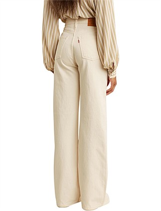 levi's ribcage wide leg cream