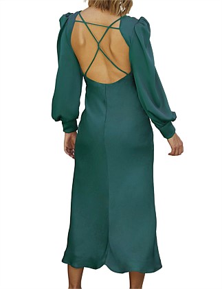 by johnny chloe cross back midi dress