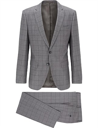 hugo boss grey check suit