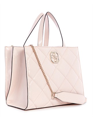 guess dilla quilted logo elite society satchel