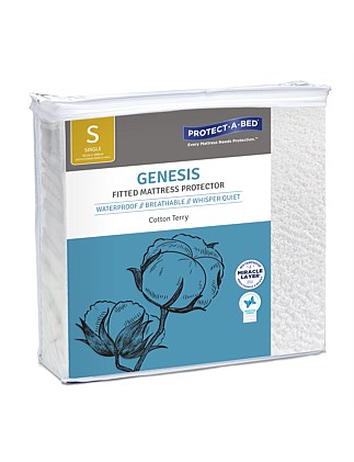 Cotton Terry Fitted Mattress Protector Single