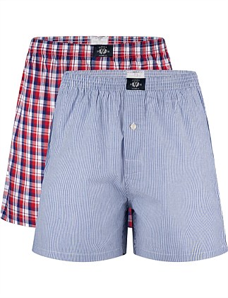 Mens 2 pack Woven Boxer