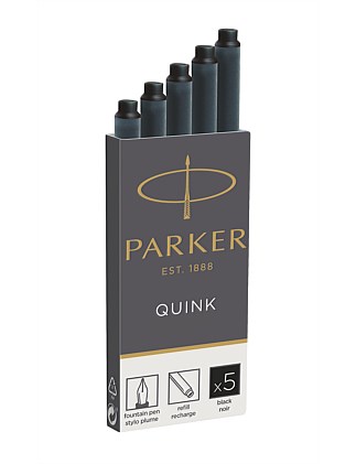 Parker Quink Black Long Cartridges - Pack of 5