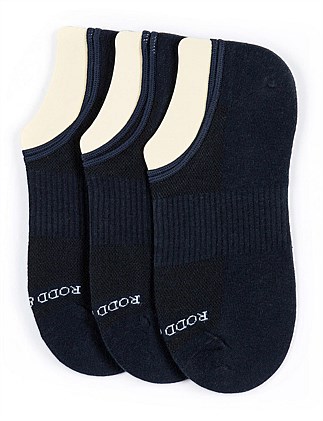 Edgecumbe No-Show Three Pack Sock Marine