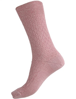 women's merino wool quilted crew cut sock