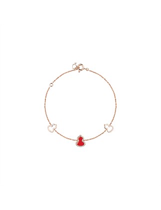 Petite Wulu bracelet with diamonds and red agate