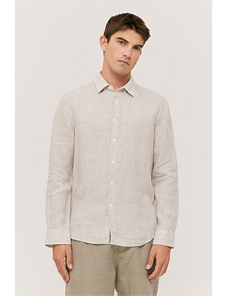 Anderson Long Sleeve Classic Yarn Dyed Linen Shirt