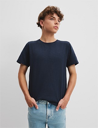 Teen Recycled Cotton Blend Plain CR Short Sleeve T-Shirt