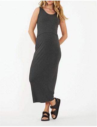 RIB MAXI NURSING DRESS