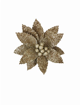 20CM CHAMPAGNE GOLD FLOWER CLIP