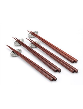 Four Gentlemen Chopstick & Rest Set