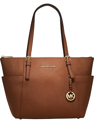 JET SET TOP-ZIP SAFFIANO LEATHER TOTE