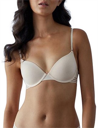 Stripe Elastic & Papertouch Demi Bra