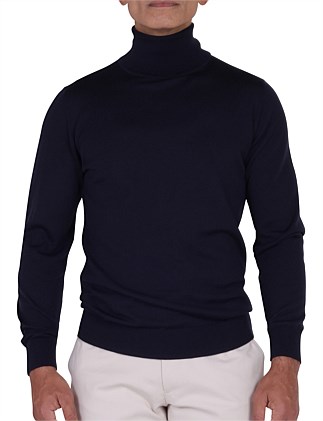 KURT ROLL-NECK KNIT - NAVY BLUE