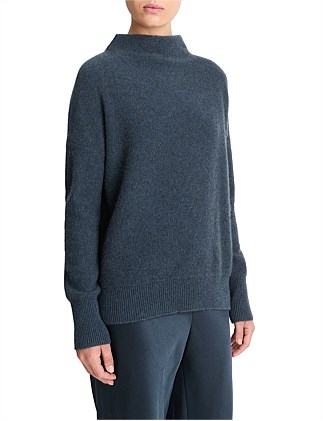 PLUSH CASHMERE FUNNEL NECK SWEATER