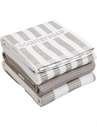 CR Stripe Australian Cotton Tea Towel Pack of 3