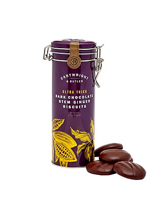 Ultra Thick Dark Chocolate Ginger Biscuits tin 190g