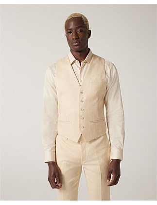 5 Buttoned Textured Tailored Vest