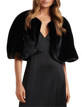 CLARISSA FAUX FUR CAPELET