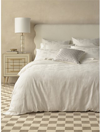 JACQUARD QUEEN BED QUILT COVER SET WHITE