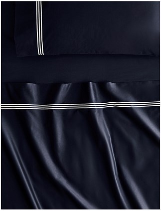 1200TC PALAIS LUX QUEEN FITTED SHEET - 50CM IN MIDNIGHT