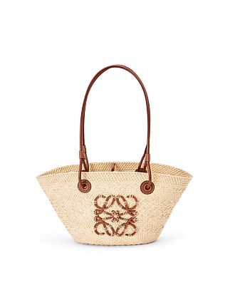 ANAGRAM BASKET SMALL BAG IN IRACA PALM/CALF