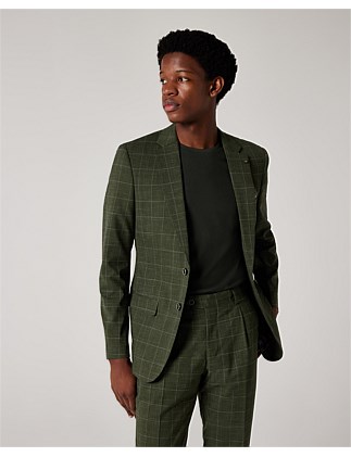 Slim Stretch Windowpane Check Tailored Jacket