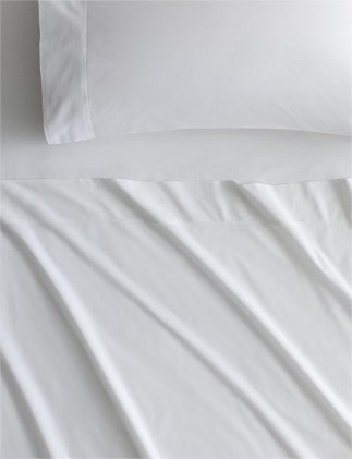 BYREN PERCALE KING SHEET SET IN WHITE