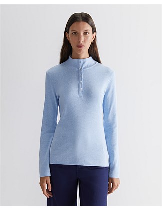 LUCY MELANGE FUNNEL NECK TOP